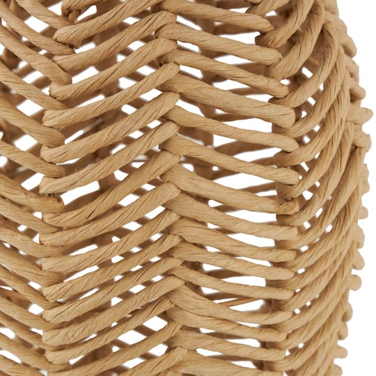 18" Brown Jute Chevron Woven Vase
